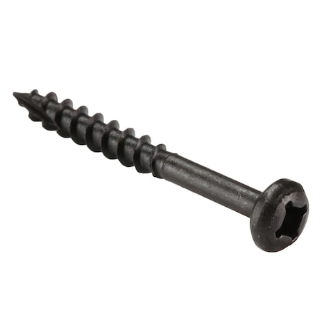 Zoro Select Wood Screw, #8, 1-1/2 in, Oil Rubbed Pan Head Square Drive, 4000 PK 0824DXP17DB